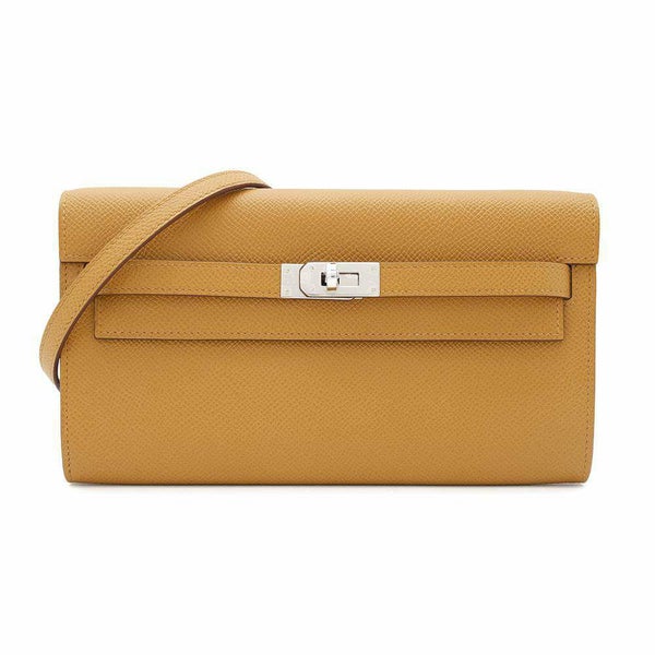 エルメス ケリーウォレット ロング トゥーゴー キャラメル/シルバー金具 エプソン W刻印 HERMES 財布