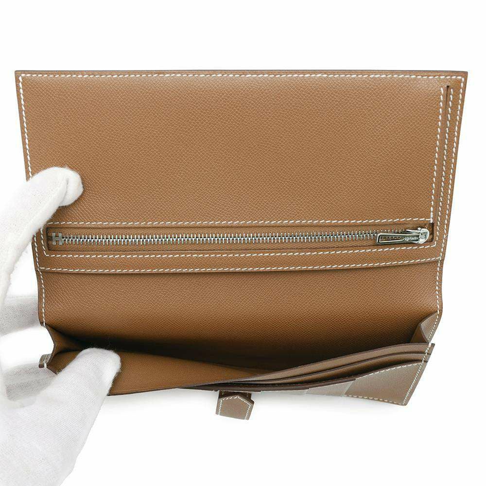 エルメス 長財布 ベアンスフレ マチあり ゴールド/ゴールド金具 ヴォーマダム W刻印 HERMES 財布 エルメス 長財布 ベアンスフレ ゴールド/シルバー金具 ヴォーマダム W