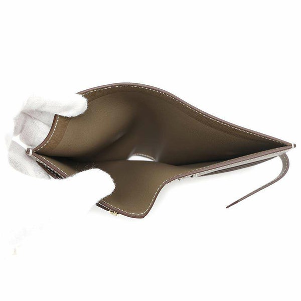 エルメス 二つ折り財布 ベアンコンパクト エトゥープ/ゴールド金具 ヴォーマダム W刻印 財布