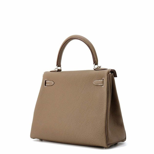 エルメス ハンドバッグ ケリー25内縫い エトゥープ/マットシルバー金具 トゴ K刻印 2wayショルダー