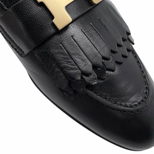 エルメス モカシン ロワイヤル レザー レディースサイズ37 HERMES 靴 黒