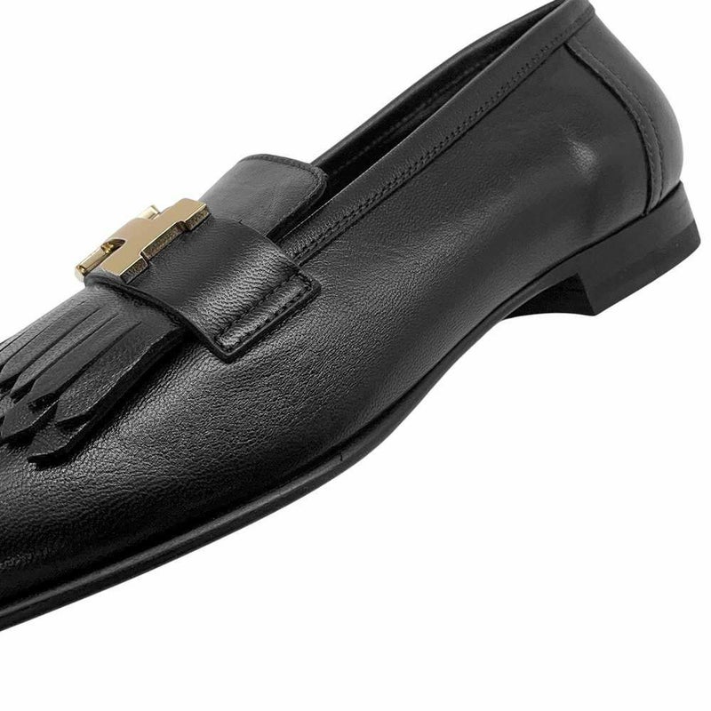 エルメス モカシン ロワイヤル レザー レディースサイズ37 HERMES 靴 黒