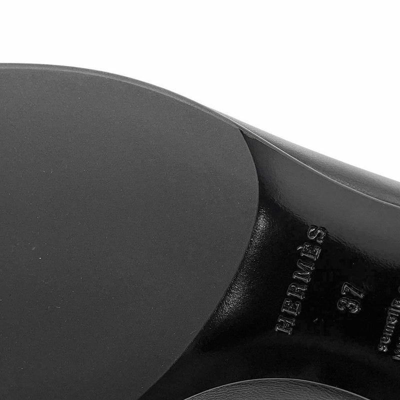 エルメス モカシン ロワイヤル レザー レディースサイズ37 HERMES 靴 黒