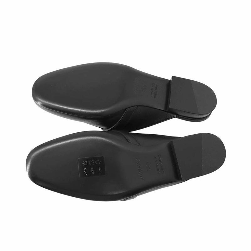 エルメス ミュール オズ OZ レザー レディースサイズ34 1/2 HERMES 靴 黒