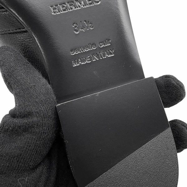 エルメス ミュール オズ OZ レザー レディースサイズ34 1/2 HERMES 靴 黒