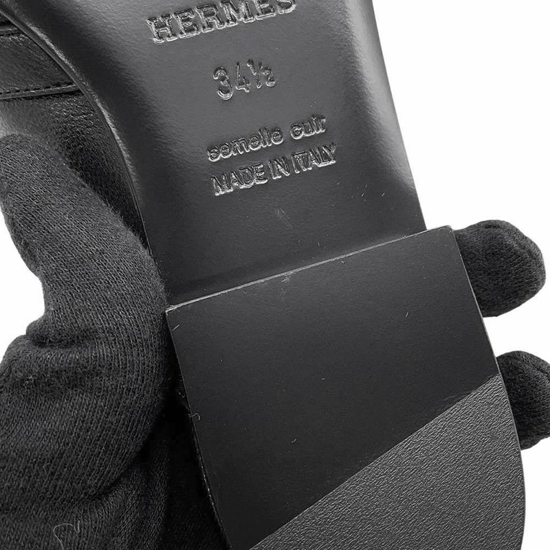 エルメス ミュール オズ OZ レザー レディースサイズ34 1/2 HERMES 靴 黒
