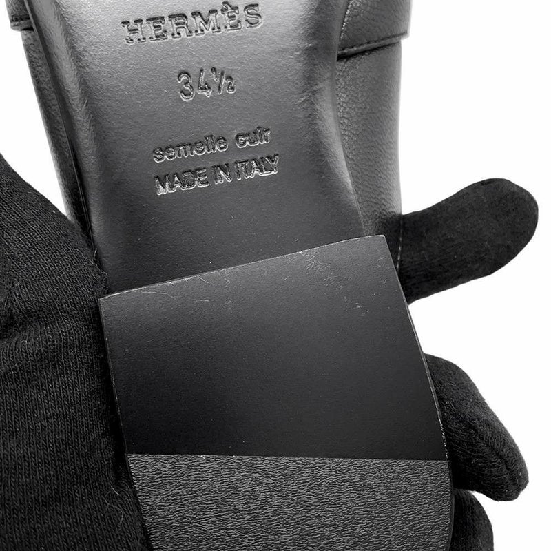エルメス ミュール オズ OZ レザー レディースサイズ34 1/2 HERMES 靴 黒