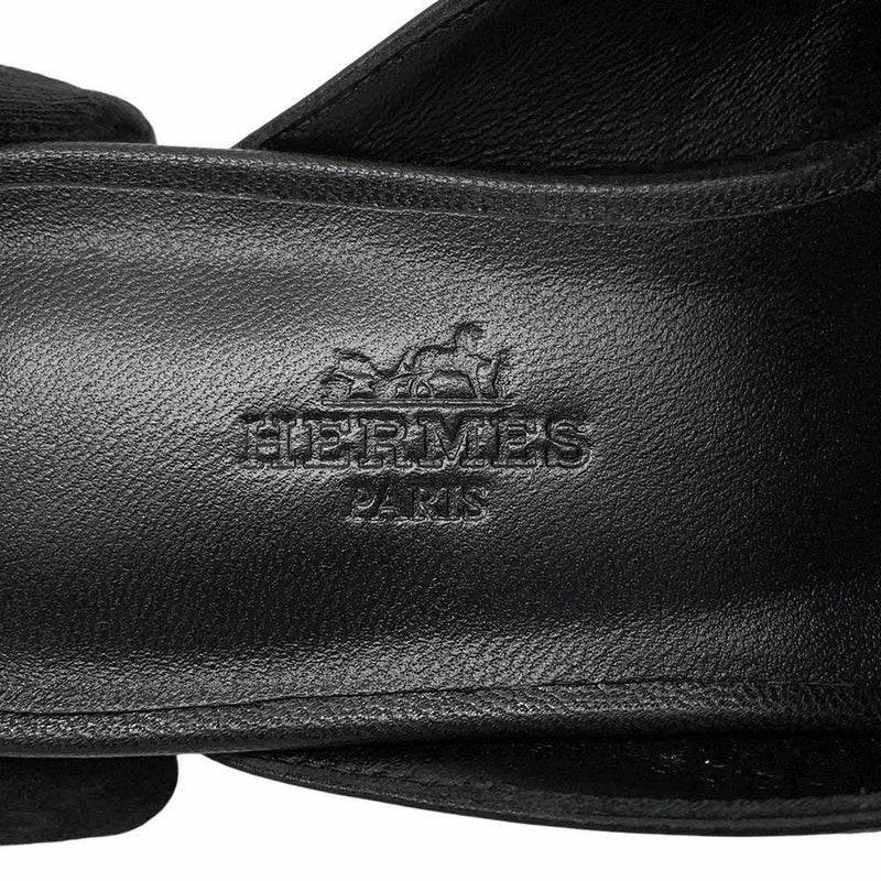 エルメス ミュール オズ OZ レザー レディースサイズ34 1/2 HERMES 靴 黒