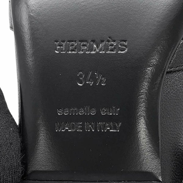 エルメス ミュール オズ OZ レザー レディースサイズ34 1/2 HERMES 靴 黒