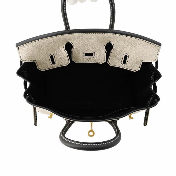 エルメス バーキン25 クレ/ブラック/マットゴールド金具 トゴ W刻印 HERMES Birkin ハンドバッグ SPO