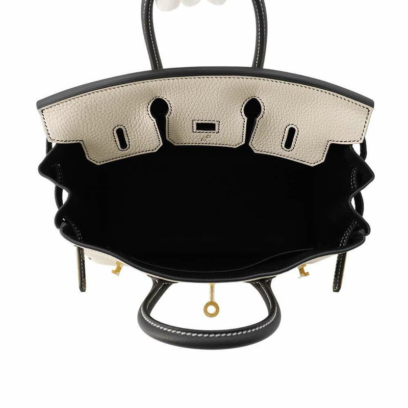エルメス バーキン25 クレ/ブラック/マットゴールド金具 トゴ W刻印 HERMES Birkin ハンドバッグ SPO