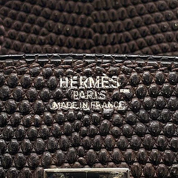 エルメス バーキン25 エベンヌ/シルバー金具 リザード □I刻印 HERMES Birkin ハンドバッグ