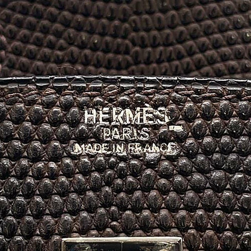 エルメス バーキン25 エベンヌ/シルバー金具 リザード □I刻印 HERMES Birkin ハンドバッグ