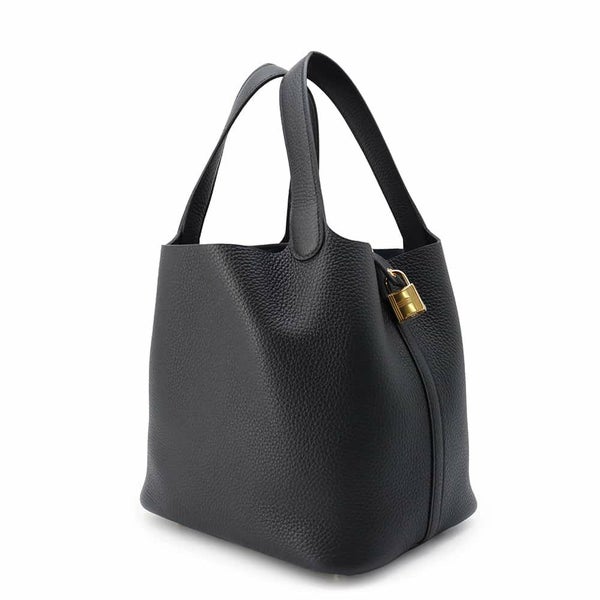 エルメス ハンドバッグ ピコタンロックMM ブラック/ゴールド金具 トリヨンクレマンス W刻印 黒