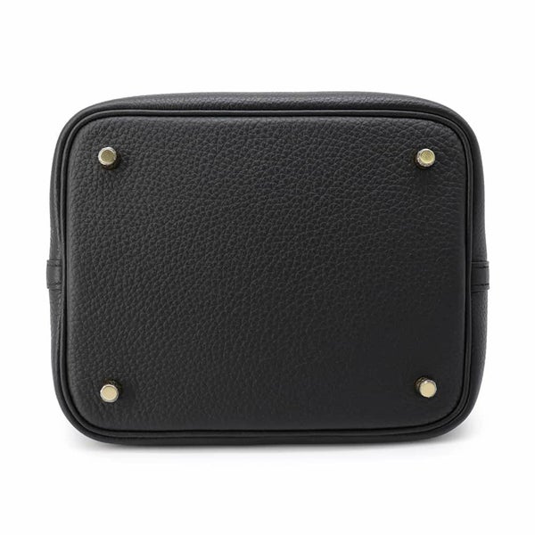 エルメス ハンドバッグ ピコタンロックMM ブラック/ゴールド金具 トリヨンクレマンス W刻印 黒