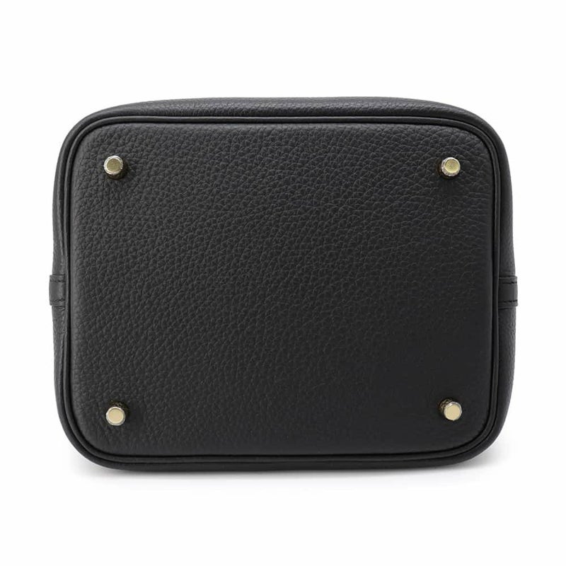 エルメス ハンドバッグ ピコタンロックMM ブラック/ゴールド金具 トリヨンクレマンス W刻印 黒