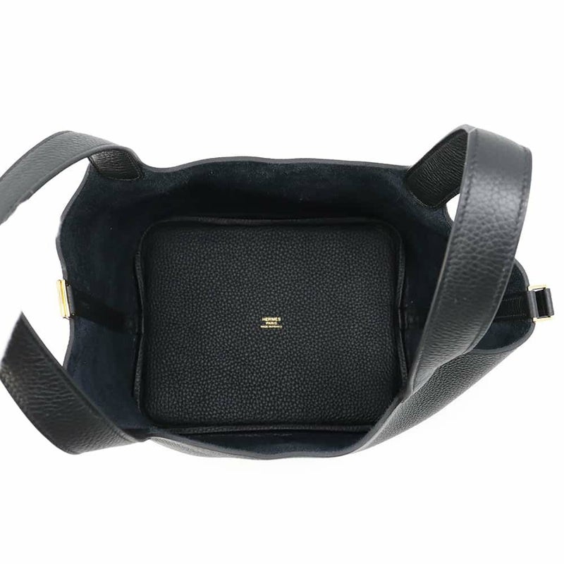 エルメス ハンドバッグ ピコタンロックMM ブラック/ゴールド金具 トリヨンクレマンス W刻印 黒