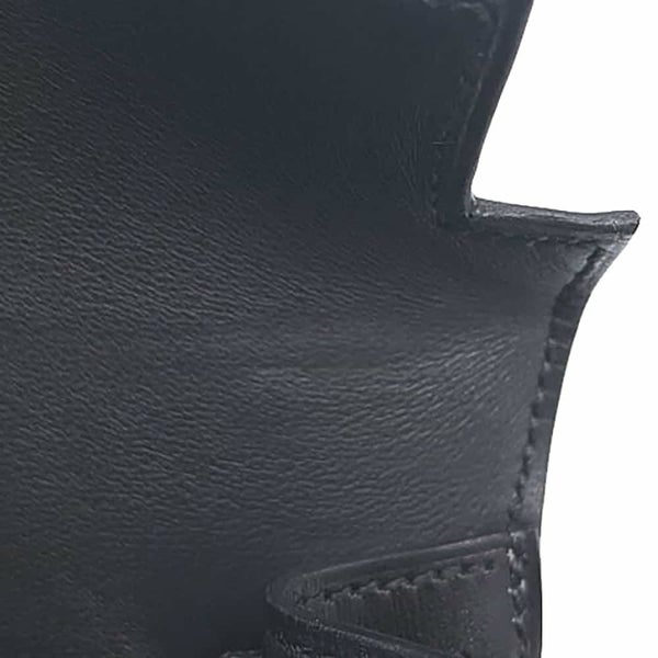 エルメス ハンドバッグ ミニケリー2 外縫い ブラック/ゴールド金具 ボックスカーフ U刻印 2wayショルダー 黒