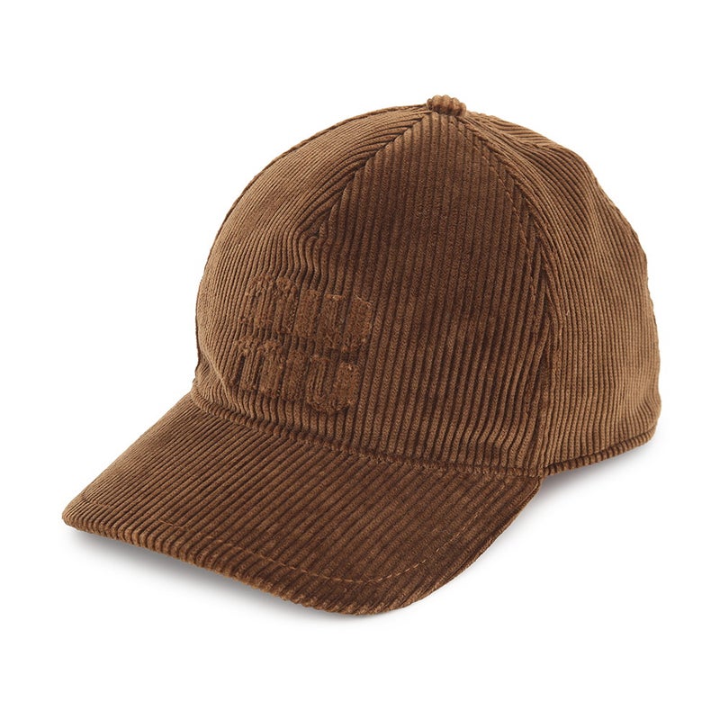 ミュウミュウ キャップ ロゴ コーデュロイ 5HC179 サイズL Miu Miu CAP