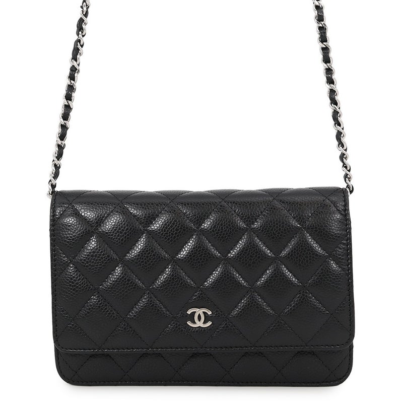 シャネル チェーンウォレット クラシック マトラッセ ココマーク キャビアスキン AP0250 CHANEL 財布 黒