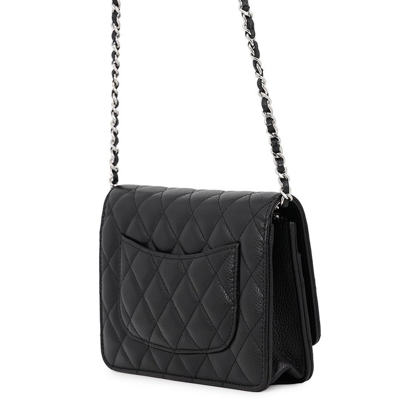 シャネル チェーンウォレット クラシック マトラッセ ココマーク キャビアスキン AP0250 CHANEL 財布 黒