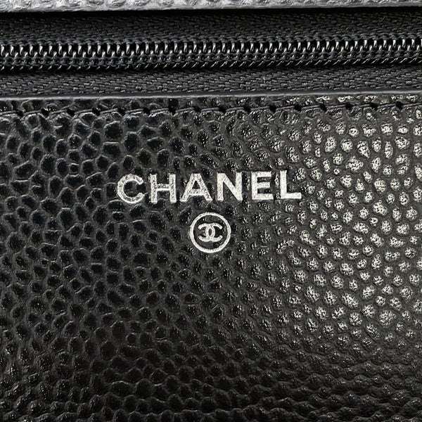 シャネル チェーンウォレット クラシック マトラッセ ココマーク キャビアスキン AP0250 CHANEL 財布 黒