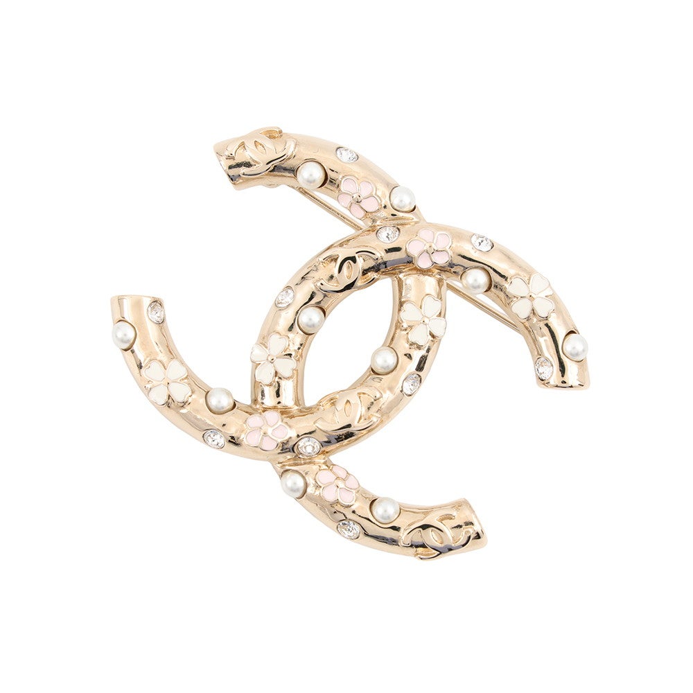 レア！ CHANEL シャネル 15S フラワー ブローチ 未使用 シャネル ブローチ ココマーク フラワー メタル B22 S CHANEL