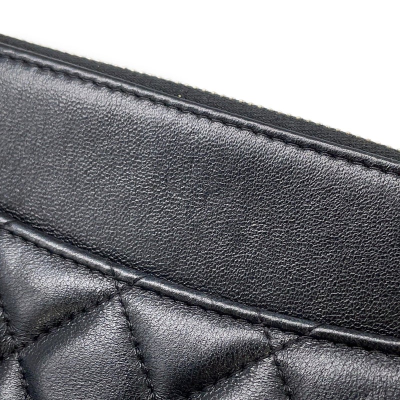 シャネル チェーンウォレット マトラッセ ココマーク ラムスキン パール AP2508 CHANEL 財布 黒