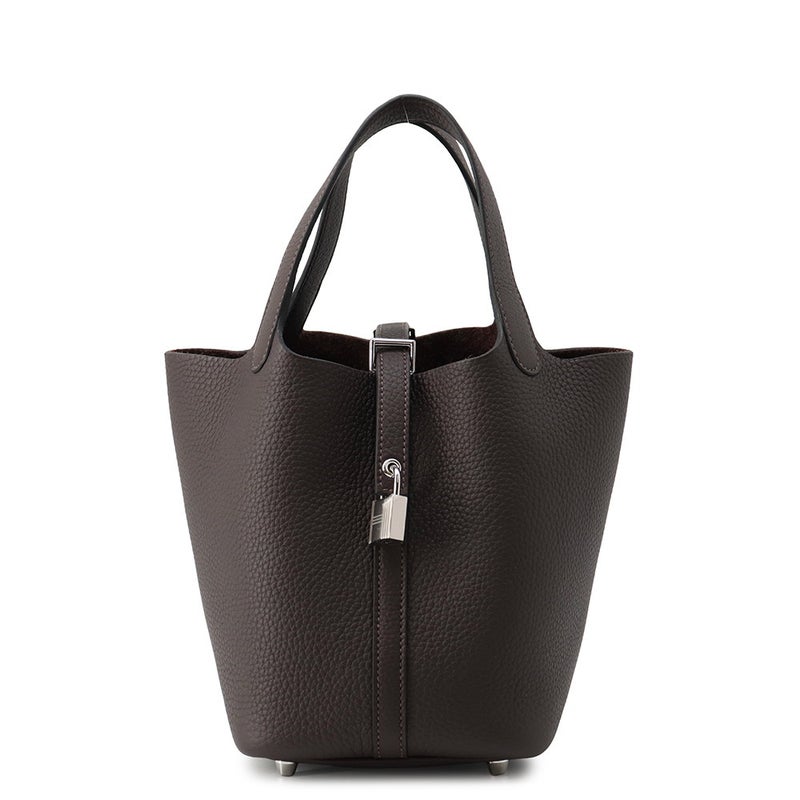 エルメス ハンドバッグ ピコタンロックPM ベブラン/シルバー金具 トリヨンクレマンス K刻印 HERMES トートバッグ バイブラン