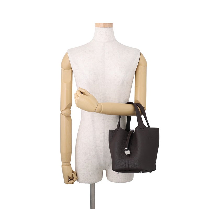 エルメス ハンドバッグ ピコタンロックPM ベブラン/シルバー金具 トリヨンクレマンス K刻印 HERMES トートバッグ バイブラン