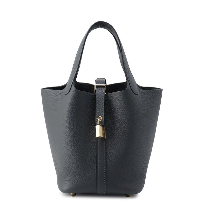 エルメス ハンドバッグ ピコタンロックPM グリミスティ/シャンパンゴールド金具 トリヨンクレマンス G刻印 HERMES トートバッグ