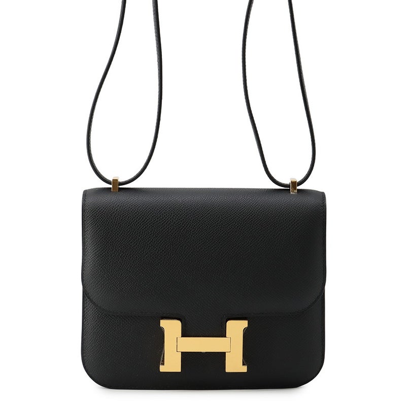 エルメス ショルダーバッグ ミニ コンスタンス3 ミロワール ブラック/ゴールド金具 エプソン G刻印 HERMES 黒