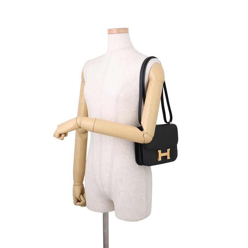 エルメス ショルダーバッグ ミニ コンスタンス3 ミロワール ブラック/ゴールド金具 エプソン G刻印 HERMES 黒