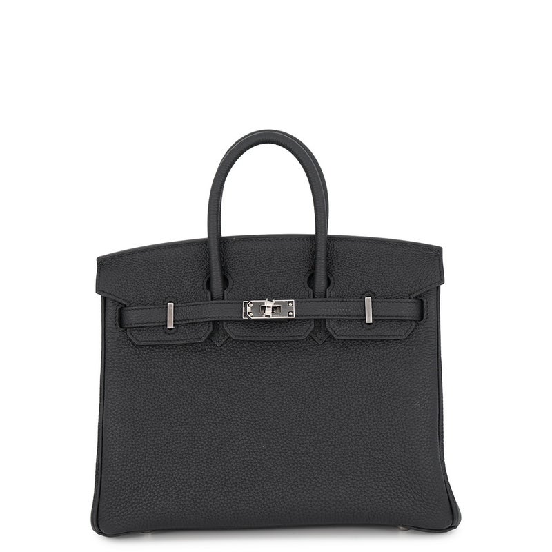 エルメス バーキン25 ブラック/シルバー金具 トゴ G刻印 HERMES Birkin ハンドバッグ 黒