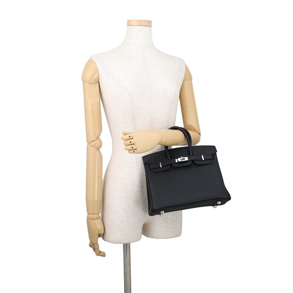 エルメス バーキン25 ブラック/シルバー金具 トゴ G刻印 HERMES Birkin ハンドバッグ 黒