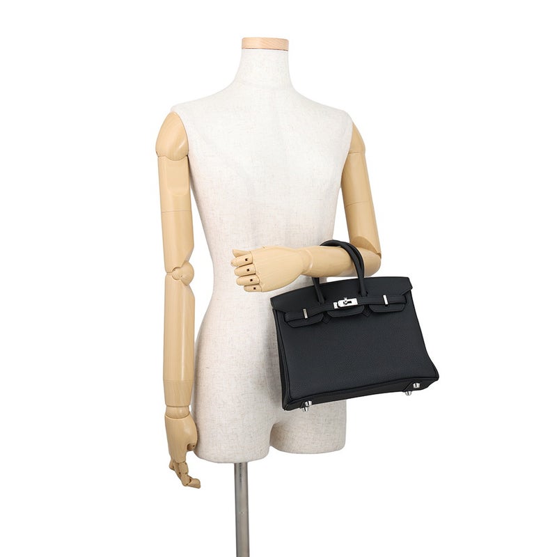 エルメス バーキン25 ブラック/シルバー金具 トゴ G刻印 HERMES Birkin ハンドバッグ 黒