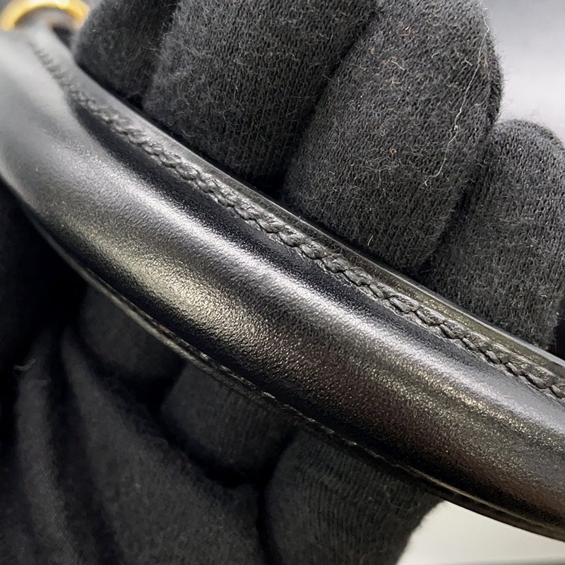 エルメス ハンドバッグ ケリー32 外縫い ブラック/ゴールド金具 ボックスカーフ □F刻印 ２wayショルダー 黒