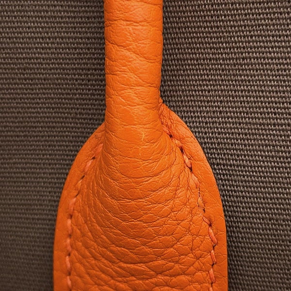 エルメス トートバッグ ガーデンパーティTPM エトゥープ/オレンジ/シルバー金具 トワルオフィシエ/ネゴンダ W刻印 Garden Party
