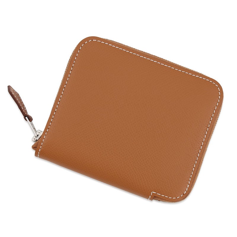 エルメス コインケース アザップコンパクト シルクイン ゴールド/シルバー金具 エプソン Z刻印 財布