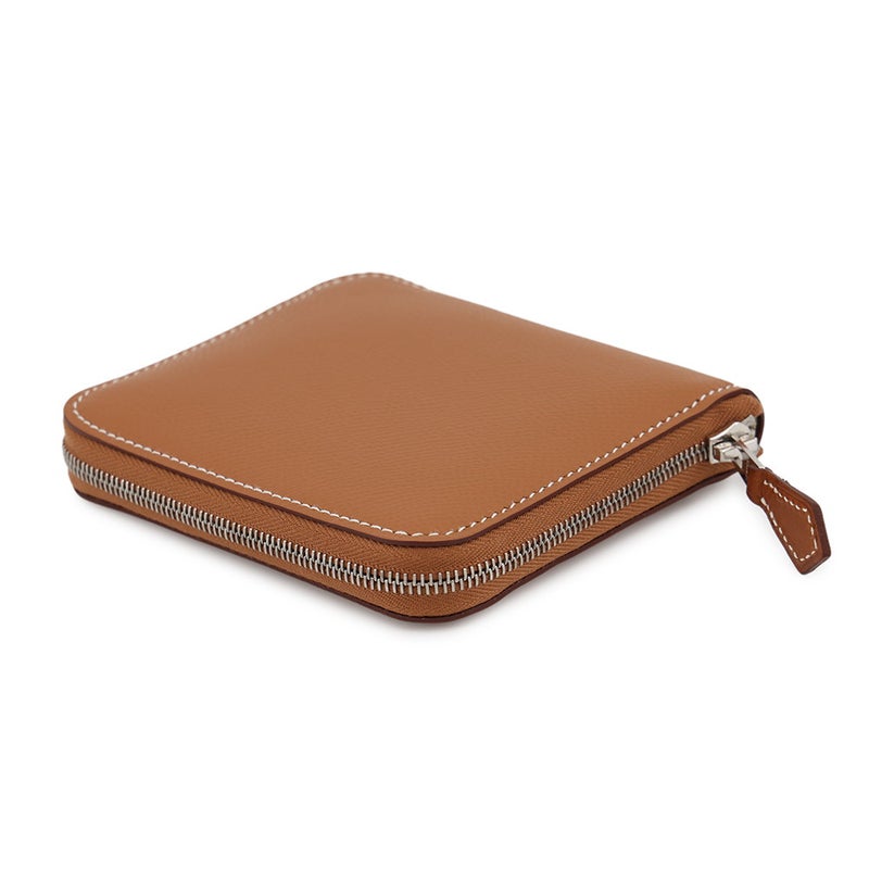 エルメス コインケース アザップコンパクト シルクイン ゴールド/シルバー金具 エプソン Z刻印 財布