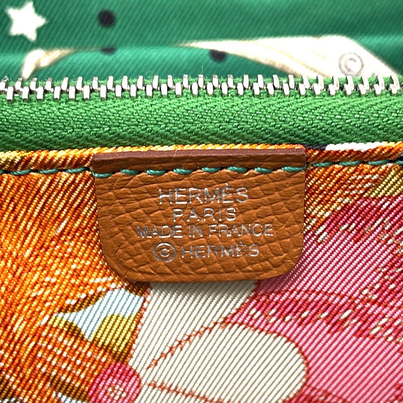 エルメス コインケース アザップコンパクト シルクイン ゴールド/シルバー金具 エプソン Z刻印 財布