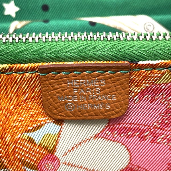エルメス コインケース アザップコンパクト シルクイン ゴールド/シルバー金具 エプソン Z刻印 財布