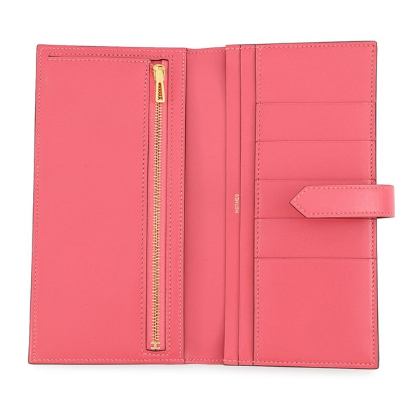 エルメス 長財布 ベアンスフレ マチ有り ローズリップスティック/ゴールド金具 タデラクト C刻印 財布