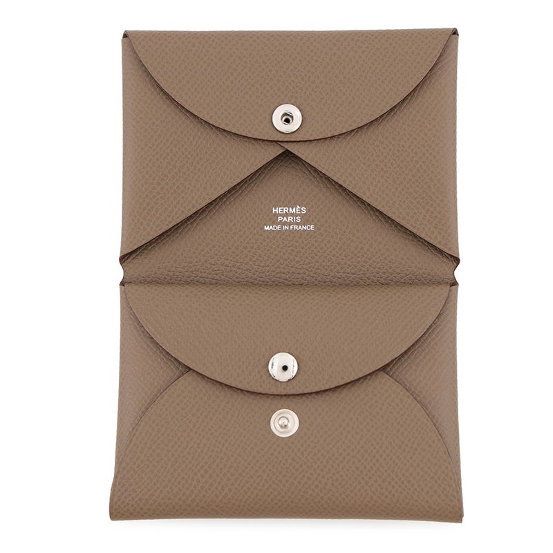 エルメス コインケース カルヴィ デュオ エトゥープ/シルバー金具 エプソン G刻印 財布