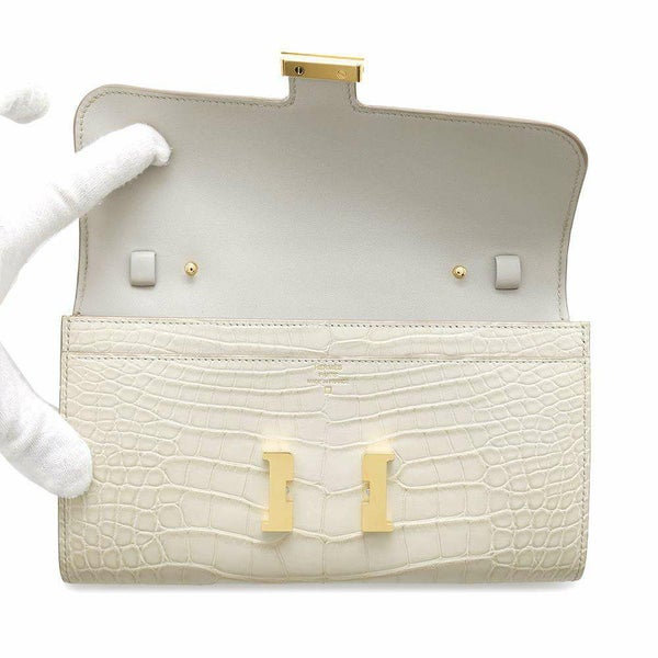 エルメス 長財布 コンスタンス トゥーゴー ロング ベトン/ゴールド金具 アリゲーターマット B刻印 財布