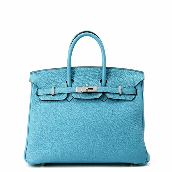 エルメス バーキン25 ターコイズ/シルバー金具 トゴ □R刻印 HERMES Birkin ハンドバッグ