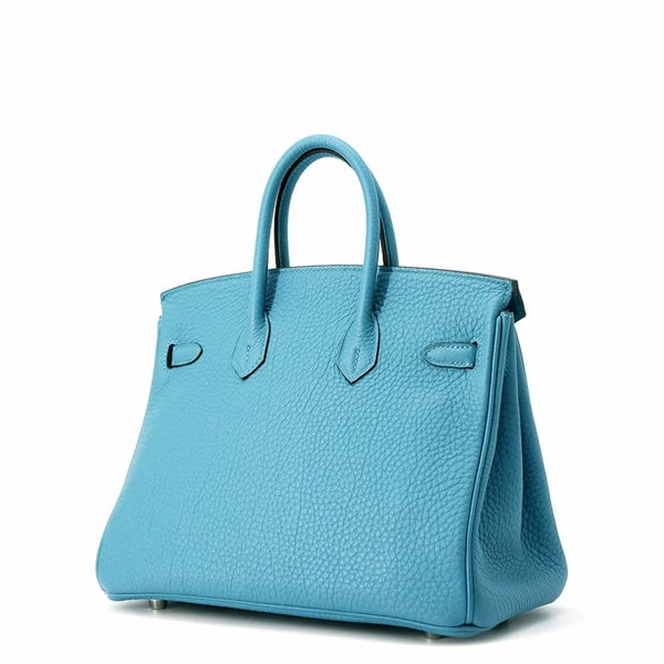 エルメス バーキン25 ターコイズ/シルバー金具 トゴ □R刻印 HERMES Birkin ハンドバッグ