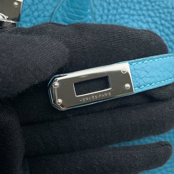 エルメス バーキン25 ターコイズ/シルバー金具 トゴ □R刻印 HERMES Birkin ハンドバッグ