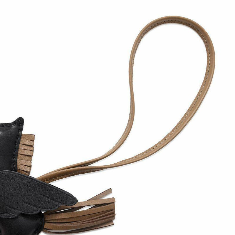 エルメス バッグチャーム ロデオPM ペガサス ブラック/エトゥープ ラムスキン W刻印