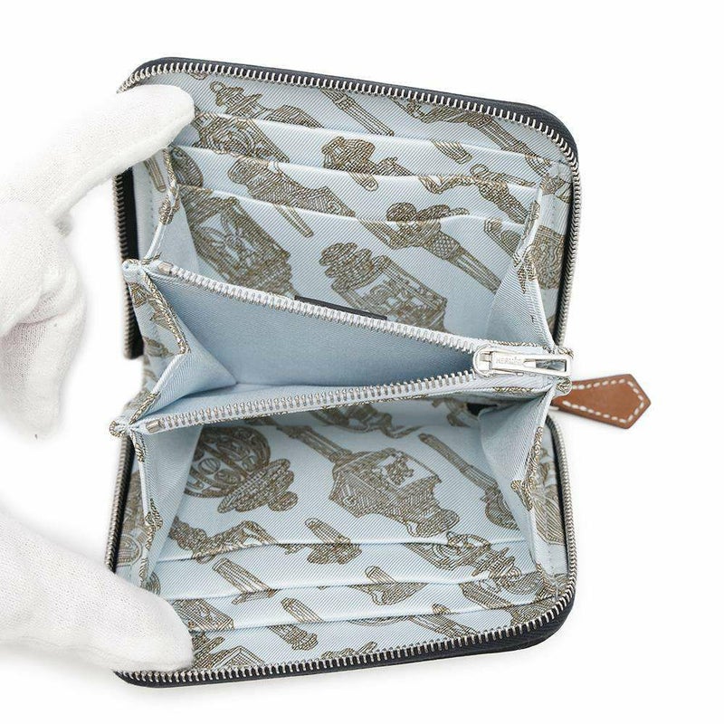 エルメス コインケース アザップコンパクト シルクイン キャバン/シルバー金具 エバーカラー W刻印